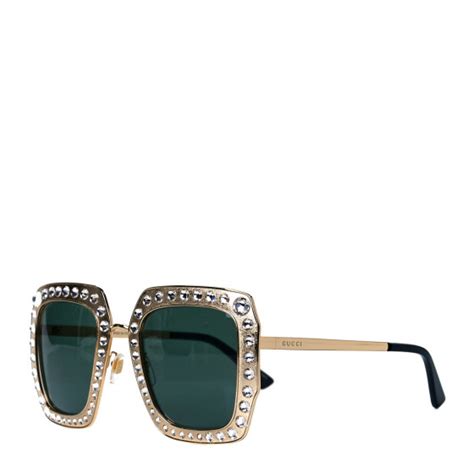 gucci gg0115s|Gucci Metal Acetate Crystal Oversize GG0115S Sunglasses Gold.